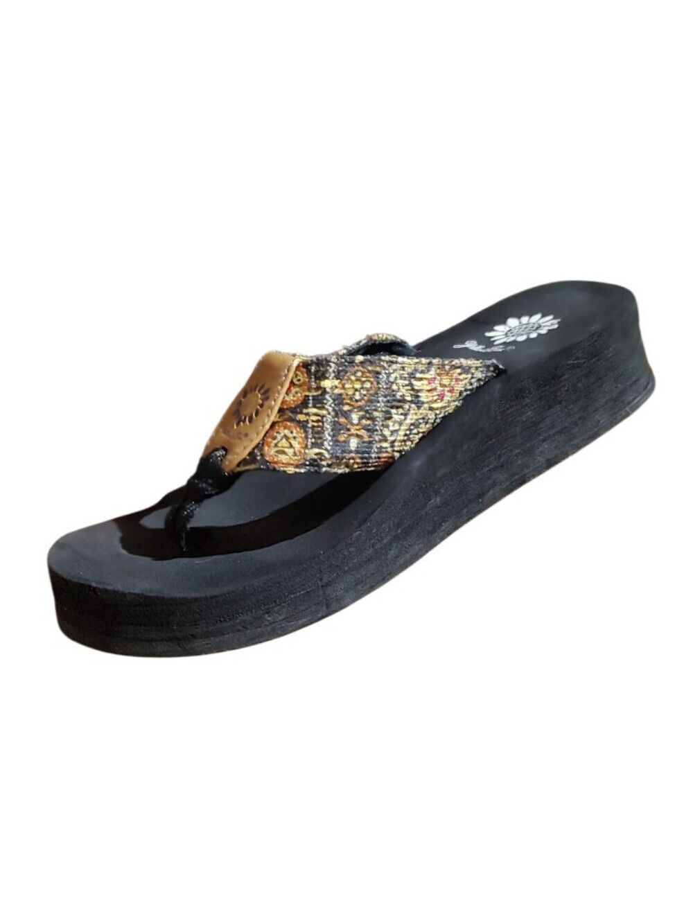 Aztec Patterned Fabric Flip Flops - Picture 5 of 5